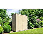 Bertilo Gerätehaus Box 1 (Außenmaß inkl. Dachüberstand (B x T): 110 x 208 cm, Holz, Naturbelassen) | BAUHAUS