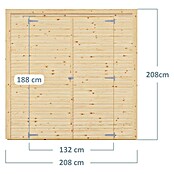 Bertilo Gerätehaus Box 1 (Außenmaß inkl. Dachüberstand (B x T): 110 x 208 cm, Holz, Naturbelassen) | BAUHAUS