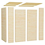 Bertilo Gerätehaus Box 1 (Außenmaß inkl. Dachüberstand (B x T): 110 x 208 cm, Holz, Naturbelassen) | BAUHAUS