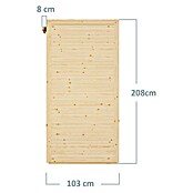 Bertilo Gerätehaus Box 1 (Außenmaß inkl. Dachüberstand (B x T): 110 x 208 cm, Holz, Naturbelassen) | BAUHAUS