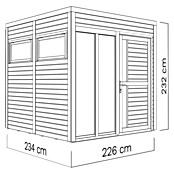 Bertilo Gartenhaus Cubus 2 Office (Außenmaß inkl. Dachüberstand (B x T): 240 x 226 cm, Holz, Anthrazit) | BAUHAUS