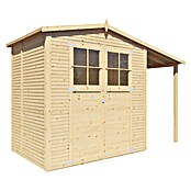 Bertilo Gartenhaus Plexi Apex 2 Plus (Außenmaß inkl. Dachüberstand (B x T): 168 x 338 cm, Holz, Natur, Mit Anbau) | BAUHAUS