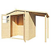 Bertilo Gartenhaus Plexi Apex 2 Plus (Außenmaß inkl. Dachüberstand (B x T): 168 x 338 cm, Holz, Natur, Mit Anbau) | BAUHAUS