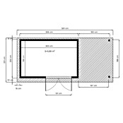 Bertilo Gerätehaus Pent Modern Plus (Außenmaß inkl. Dachüberstand (B x T): 231 x 501 cm, Holz, Natur) | BAUHAUS