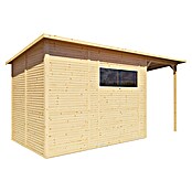 Bertilo Gerätehaus Pent Modern Plus (Außenmaß inkl. Dachüberstand (B x T): 231 x 501 cm, Holz, Natur) | BAUHAUS