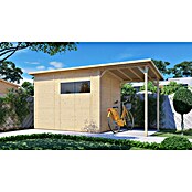 Bertilo Gerätehaus Pent Modern Plus (Außenmaß inkl. Dachüberstand (B x T): 231 x 501 cm, Holz, Natur) | BAUHAUS