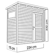 Bertilo Gerätehaus Pentus 1 (Außenmaß inkl. Dachüberstand (B x T): 143 x 246 cm, Holz, Anthrazit) | BAUHAUS