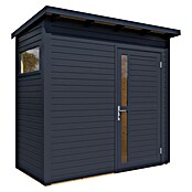 Bertilo Gerätehaus Pentus 1 (Außenmaß inkl. Dachüberstand (B x T): 143 x 246 cm, Holz, Anthrazit) | BAUHAUS