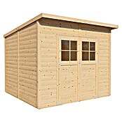 Bertilo Gerätehaus Alster (Außenmaß inkl. Dachüberstand (B x T): 254 x 251 cm, Holz, Natur) | BAUHAUS