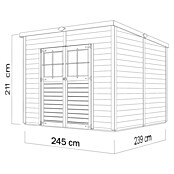 Bertilo Gerätehaus Alster (Außenmaß inkl. Dachüberstand (B x T): 254 x 251 cm, Holz, Natur) | BAUHAUS