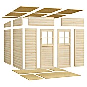 Bertilo Gerätehaus Alster (Außenmaß inkl. Dachüberstand (B x T): 254 x 251 cm, Holz, Natur) | BAUHAUS