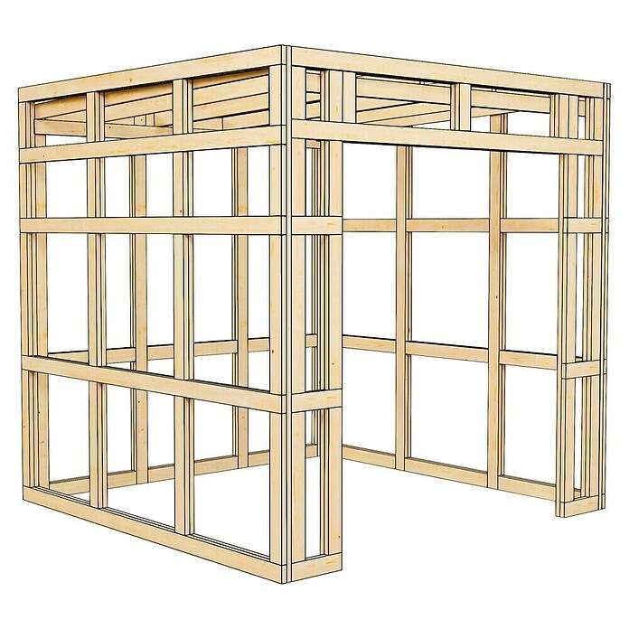 Bertilo Gerätehaus HPL 1 (Außenmaß inkl. Dachüberstand (B x T): 236 x 230 cm, Holz, Braun) | BAUHAUS