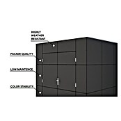 Bertilo Gerätehaus HPL 1 (Außenmaß inkl. Dachüberstand (B x T): 236 x 230 cm, Holz, Braun) | BAUHAUS