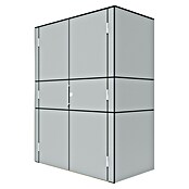 Bertilo Gartenschrank HPL Terrace (Außenmaß inkl. Dachüberstand (B x T): 75 x 155 cm, Holz, Silbergrau, Firsthöhe: 193 cm) | BAUHAUS