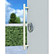 Bertilo Gartenschrank HPL Terrace (Außenmaß inkl. Dachüberstand (B x T): 75 x 155 cm, Holz, Silbergrau) | BAUHAUS