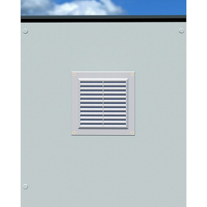 Bertilo Gartenschrank HPL Terrace (Außenmaß inkl. Dachüberstand (B x T): 75 x 155 cm, Holz, Silbergrau) | BAUHAUS