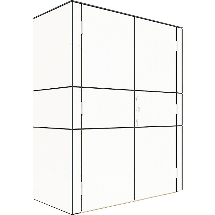 Bertilo Gartenschrank HPL Terrace (Außenmaß inkl. Dachüberstand (B x T): 75 x 155 cm, Holz, Weiß, Firsthöhe: 193 cm) | BAUHAUS