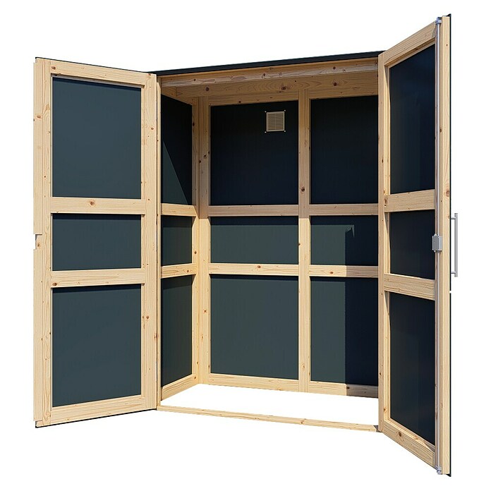 Bertilo Gartenschrank HPL Terrace (Außenmaß inkl. Dachüberstand (B x T): 75 x 155 cm, Holz, Weiß, Firsthöhe: 193 cm) | BAUHAUS