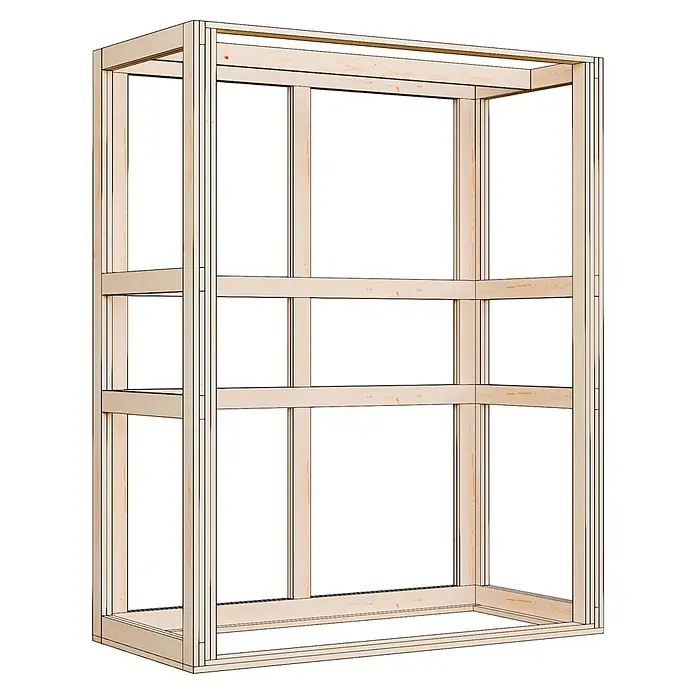 Bertilo Gartenschrank HPL Terrace - Außenmaß inkl. Dachüberstand (B x T): 75 x 155 cm, Holz, Weiß, Firsthöhe: 193 cm - Eine Studioaufnahme eines Holzrahmens, der die robuste Konstruktion und das handwerkliche Design dieses Holzprodukts hervorhebt.
