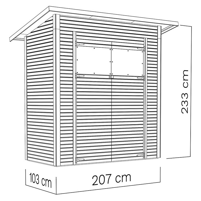 Bertilo Gerätehaus Pent Modern (Außenmaß inkl. Dachüberstand (B x T): 137 x 252 cm, Holz, Natur) | BAUHAUS