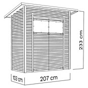 Bertilo Gerätehaus Pent Modern (Außenmaß inkl. Dachüberstand (B x T): 137 x 252 cm, Holz, Natur) | BAUHAUS