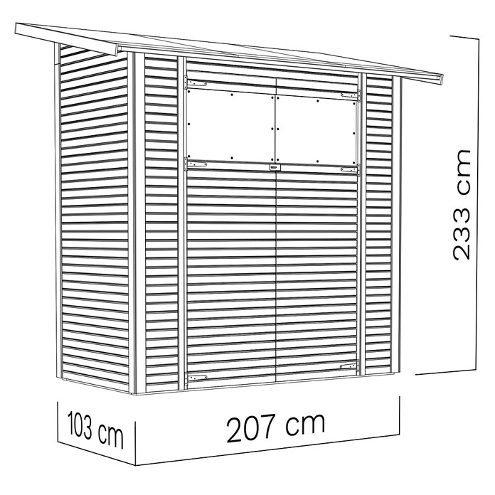 Bertilo Gerätehaus Pent Modern (Außenmaß inkl. Dachüberstand (B x T): 137 x 252 cm, Holz, Natur) | BAUHAUS