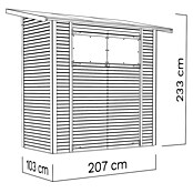 Bertilo Gerätehaus Pent Modern (Außenmaß inkl. Dachüberstand (B x T): 137 x 252 cm, Holz, Natur) | BAUHAUS