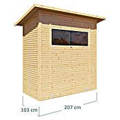 Bertilo Gerätehaus Pent Modern (Außenmaß inkl. Dachüberstand (B x T): 137 x 252 cm, Holz, Natur) | BAUHAUS