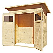 Bertilo Gerätehaus Pent Modern (Außenmaß inkl. Dachüberstand (B x T): 137 x 252 cm, Holz, Natur) | BAUHAUS