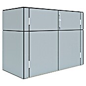 Bertilo Gartenschrank HPL Terrace (Außenmaß inkl. Dachüberstand (B x T): 75 x 155 cm, Holz, Silbergrau) | BAUHAUS