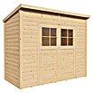 Bertilo Gerätehaus Alster (Außenmaß inkl. Dachüberstand (B x T): 139 x 251 cm, Holz, Natur) | BAUHAUS