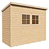 Bertilo Gerätehaus Alster (Außenmaß inkl. Dachüberstand (B x T): 139 x 251 cm, Holz, Natur) | BAUHAUS