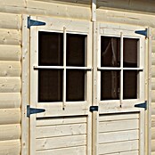 Bertilo Gerätehaus Alster (Außenmaß inkl. Dachüberstand (B x T): 139 x 251 cm, Holz, Natur) | BAUHAUS