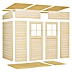 Bertilo Gerätehaus Alster (Außenmaß inkl. Dachüberstand (B x T): 139 x 251 cm, Holz, Natur) | BAUHAUS
