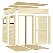 Bertilo Gartenhaus Cubus 2 Office (Außenmaß inkl. Dachüberstand (B x T): 240 x 226 cm, Holz, Naturbelassen) | BAUHAUS