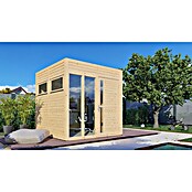 Bertilo Gartenhaus Cubus 2 Office (Außenmaß inkl. Dachüberstand (B x T): 240 x 226 cm, Holz, Naturbelassen) | BAUHAUS