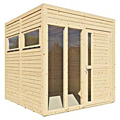 Bertilo Gartenhaus Cubus 2 Office (Außenmaß inkl. Dachüberstand (B x T): 240 x 226 cm, Holz, Naturbelassen) | BAUHAUS