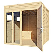 Bertilo Gartenhaus Cubus 2 Office (Außenmaß inkl. Dachüberstand (B x T): 240 x 226 cm, Holz, Naturbelassen) | BAUHAUS