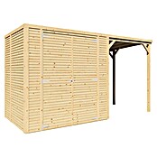 Bertilo Gerätehaus Box 2 mit Anbau (Außenmaß inkl. Dachüberstand (B x T): 170 x 170 cm, Holz, Naturbelassen) | BAUHAUS