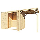 Bertilo Gerätehaus Box 2 mit Anbau (Außenmaß inkl. Dachüberstand (B x T): 170 x 170 cm, Holz, Naturbelassen) | BAUHAUS