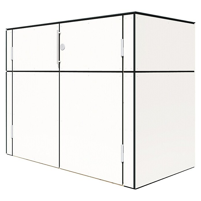 Bertilo Gartenschrank HPL Terrace (Außenmaß inkl. Dachüberstand (B x T): 75 x 155 cm, Holz, Weiß/Anthrazit) | BAUHAUS