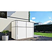 Bertilo Gartenschrank HPL Terrace (Außenmaß inkl. Dachüberstand (B x T): 75 x 155 cm, Holz, Weiß/Anthrazit) | BAUHAUS