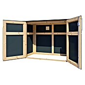 Bertilo Gartenschrank HPL Terrace (Außenmaß inkl. Dachüberstand (B x T): 75 x 155 cm, Holz, Weiß/Anthrazit) | BAUHAUS