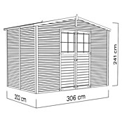 Bertilo Gartenhaus Plexi Apex 4 (Außenmaß inkl. Dachüberstand (B x T): 232 x 325 cm, Holz, Natur, Ohne Anbau) | BAUHAUS