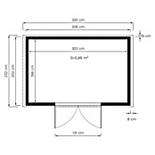 Bertilo Gartenhaus Plexi Apex 4 (Außenmaß inkl. Dachüberstand (B x T): 232 x 325 cm, Holz, Natur, Ohne Anbau) | BAUHAUS