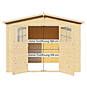 Bertilo Gartenhaus Plexi Apex 4 (Außenmaß inkl. Dachüberstand (B x T): 232 x 325 cm, Holz, Natur, Ohne Anbau) | BAUHAUS