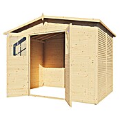Bertilo Gartenhaus Plexi Apex 4 (Außenmaß inkl. Dachüberstand (B x T): 232 x 325 cm, Holz, Natur, Ohne Anbau) | BAUHAUS