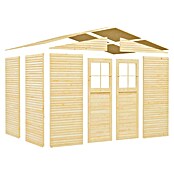 Bertilo Gartenhaus Plexi Apex 4 (Außenmaß inkl. Dachüberstand (B x T): 232 x 325 cm, Holz, Natur, Ohne Anbau) | BAUHAUS
