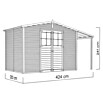 Bertilo Gartenhaus Plexi Apex 4 Plus (Außenmaß inkl. Dachüberstand (B x T): 209 x 435 cm, Holz, Natur, Mit Anbau) | BAUHAUS