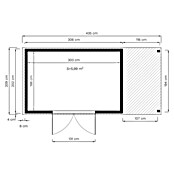 Bertilo Gartenhaus Plexi Apex 4 Plus (Außenmaß inkl. Dachüberstand (B x T): 209 x 435 cm, Holz, Natur, Mit Anbau) | BAUHAUS